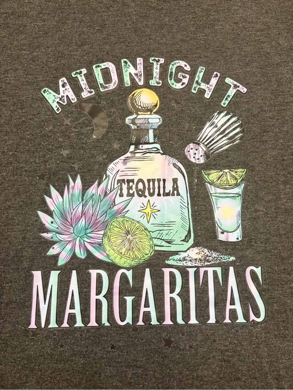 Midnight Margaritas-Practical Magic Short Sleeve Graphic Tee Gray Medium